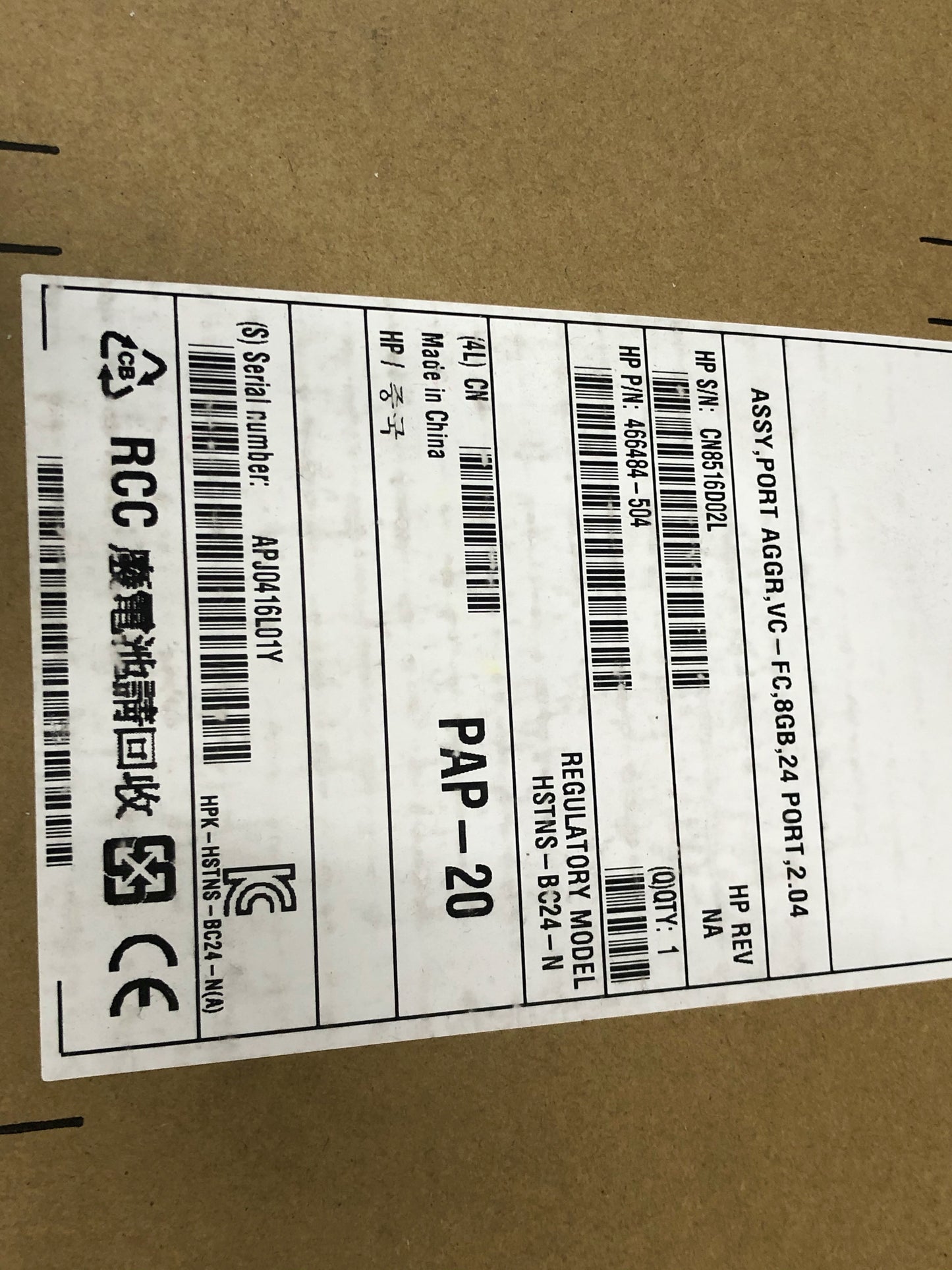 HP 466484-504 HP Virtual Connect 8Gb 24-Port Fibre Channel module