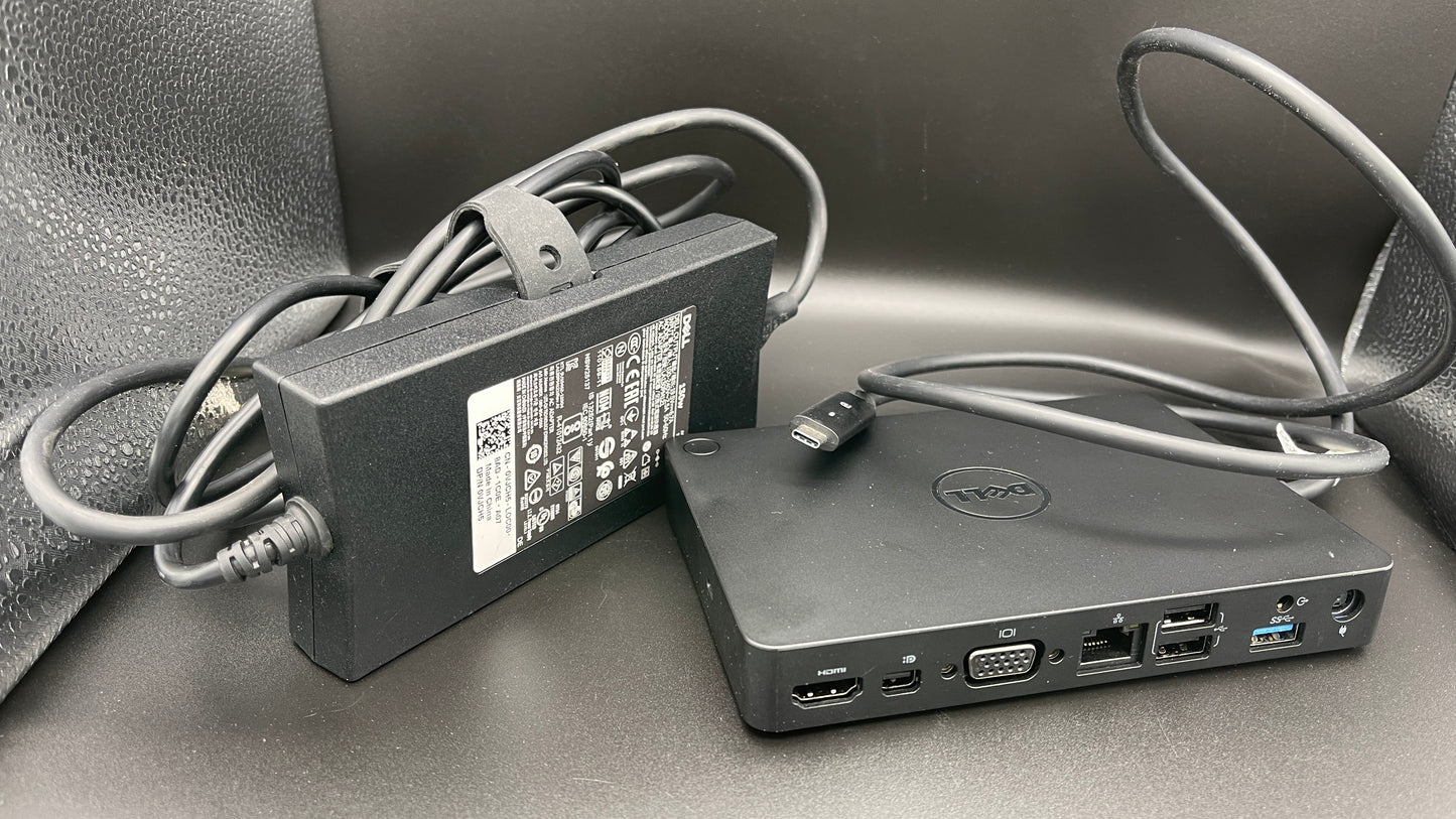 Dell WD15 Monitor Dock 4K with 130W Adapter, USB-C, Black, used
