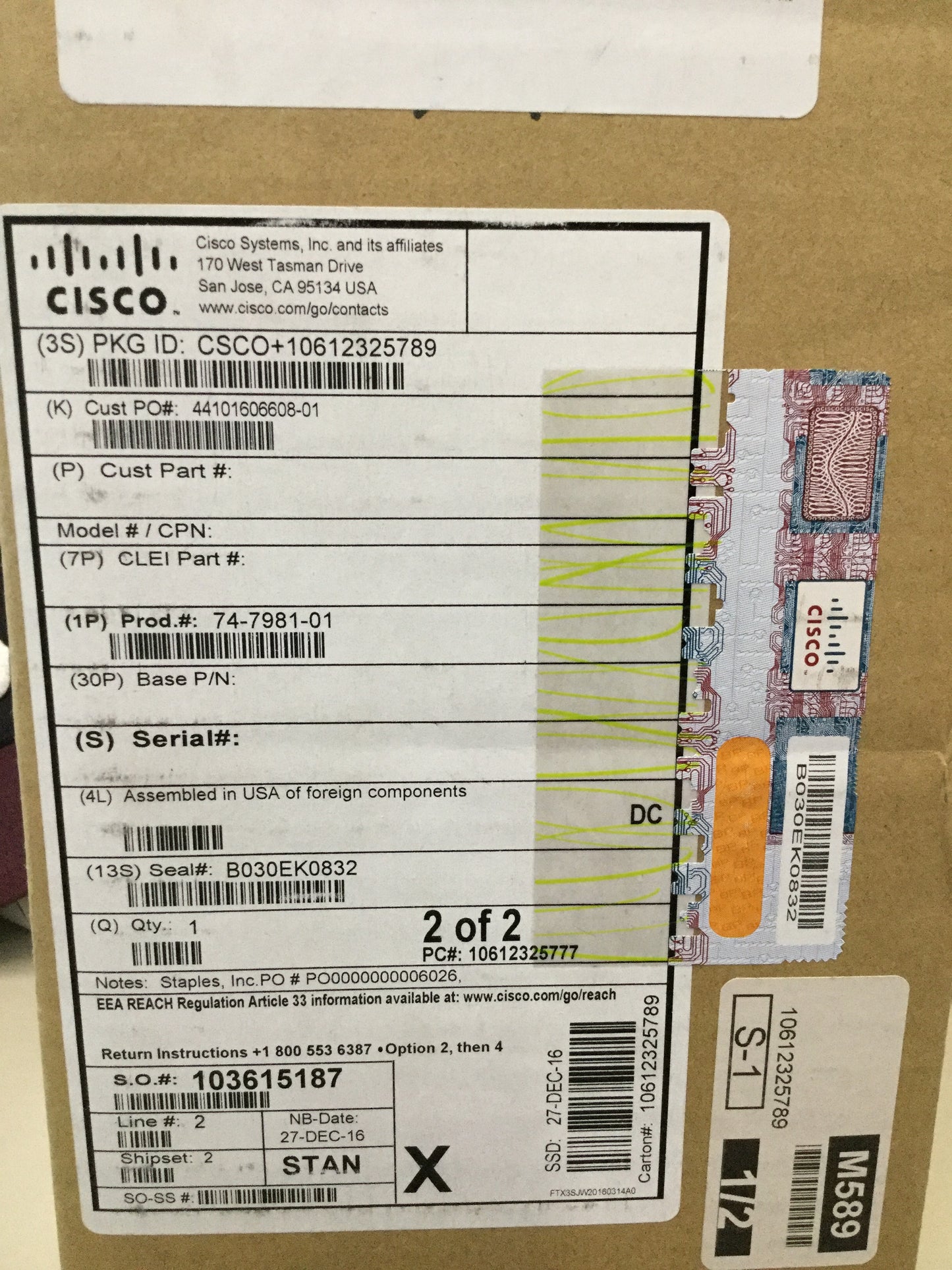 Cisco74-7981-01/Eltek Valere H1000a1-vcr 1000 Watt Rectifier Power Supply