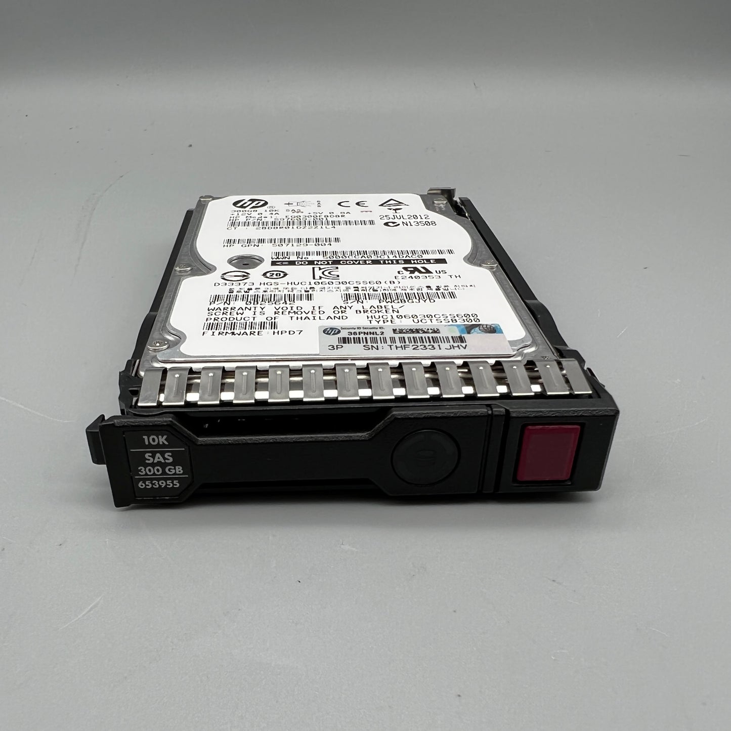 HP 300GB 10K SAS HDD with tray HOT-pluggable 597609-001 507129-004 653955