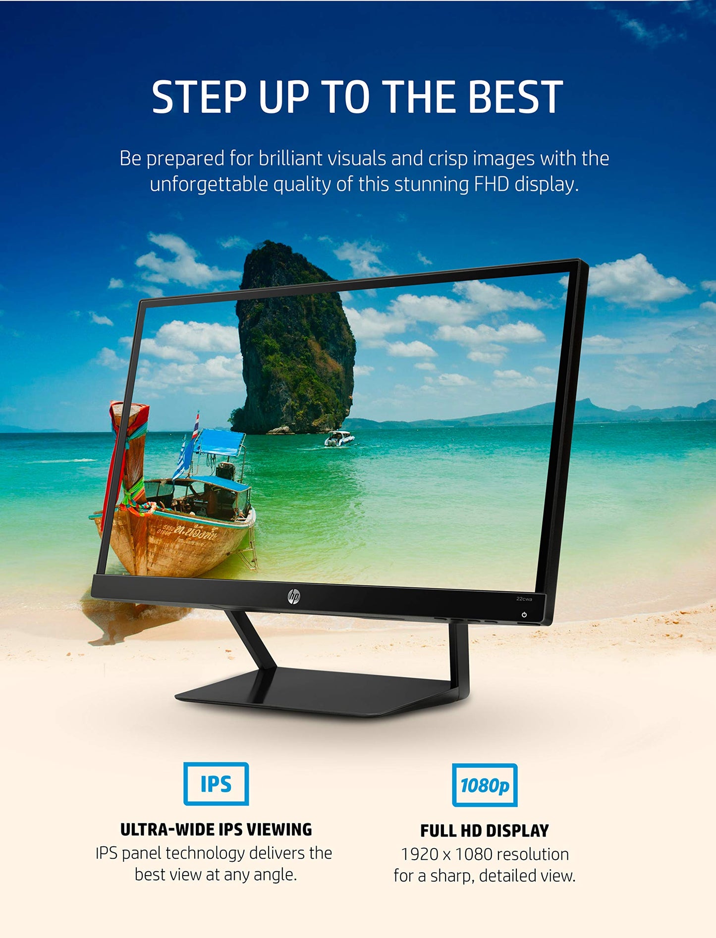 HP Pavilion 22cwa 21.5-Inch Full HD 1080p IPS LED Monitor, Tilt, VGA and HDMI (T4Q59AA) - Black used, Grade A