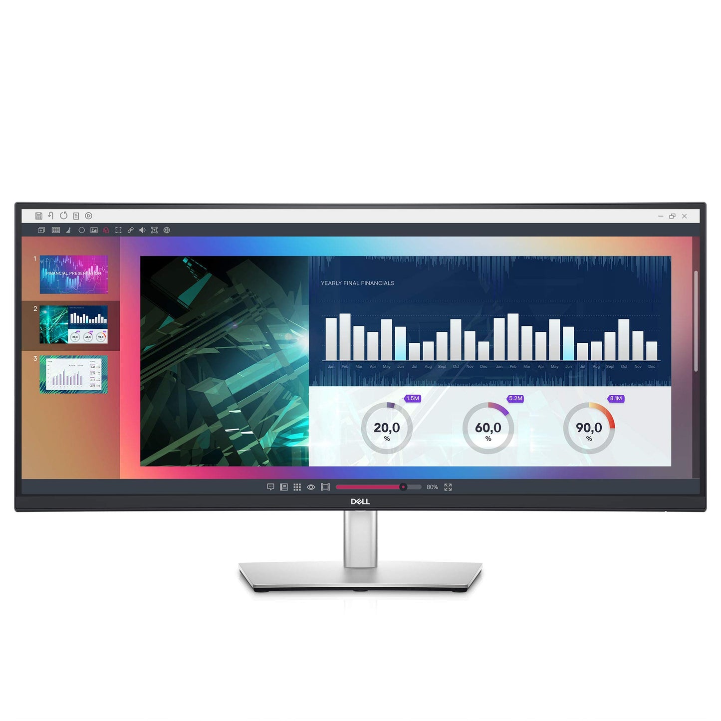 Dell 34 Inch Ultrawide , WQHD (Wide Quad High Definition), Curved USB-C Monitor (P3421W), used Grade A