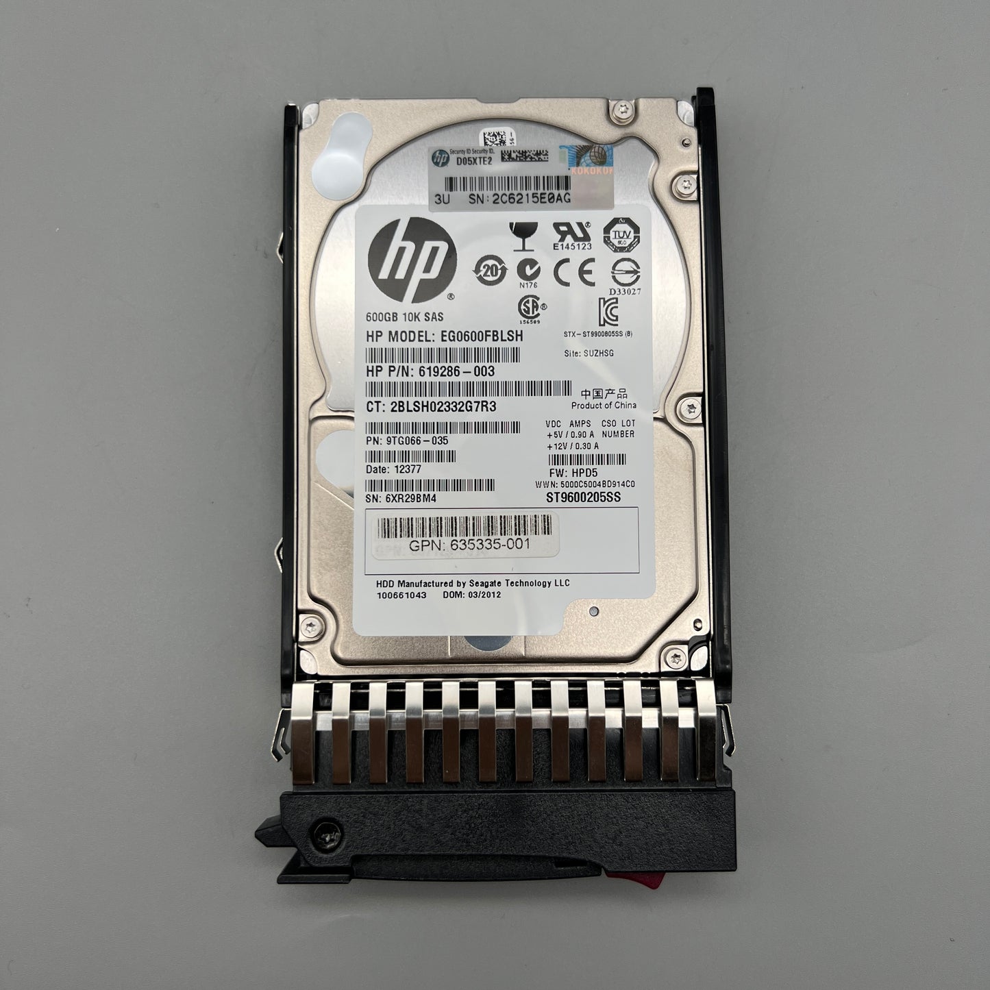 HP 600GB 10K SAS 16M 2.5" with tray 635335-001 619286-003 613922-001 EG0600FBLSH