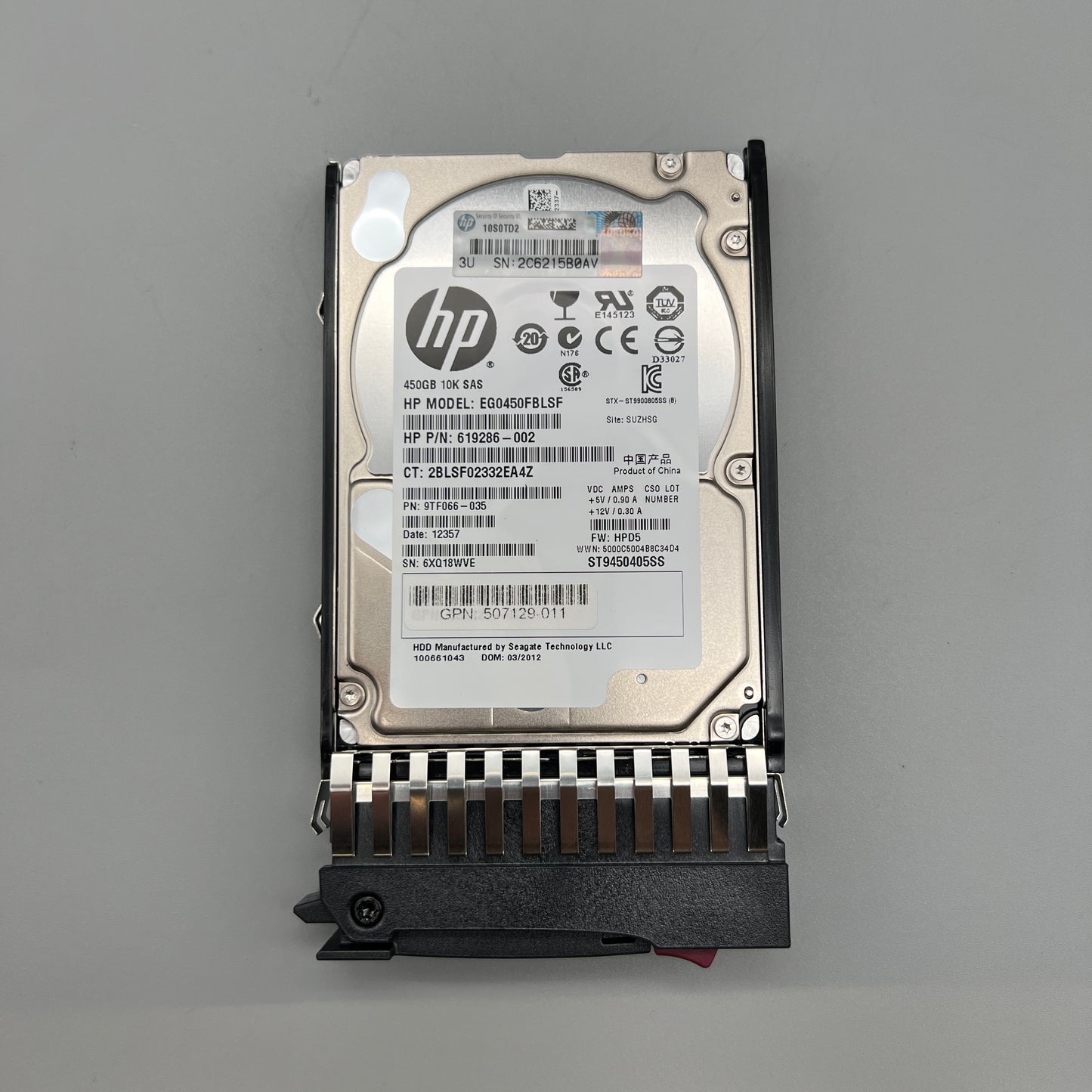 HP 619286-002 450GB 10K SAS 2.5" HDD with tray HOT-SWAP 507129-011 581310-001