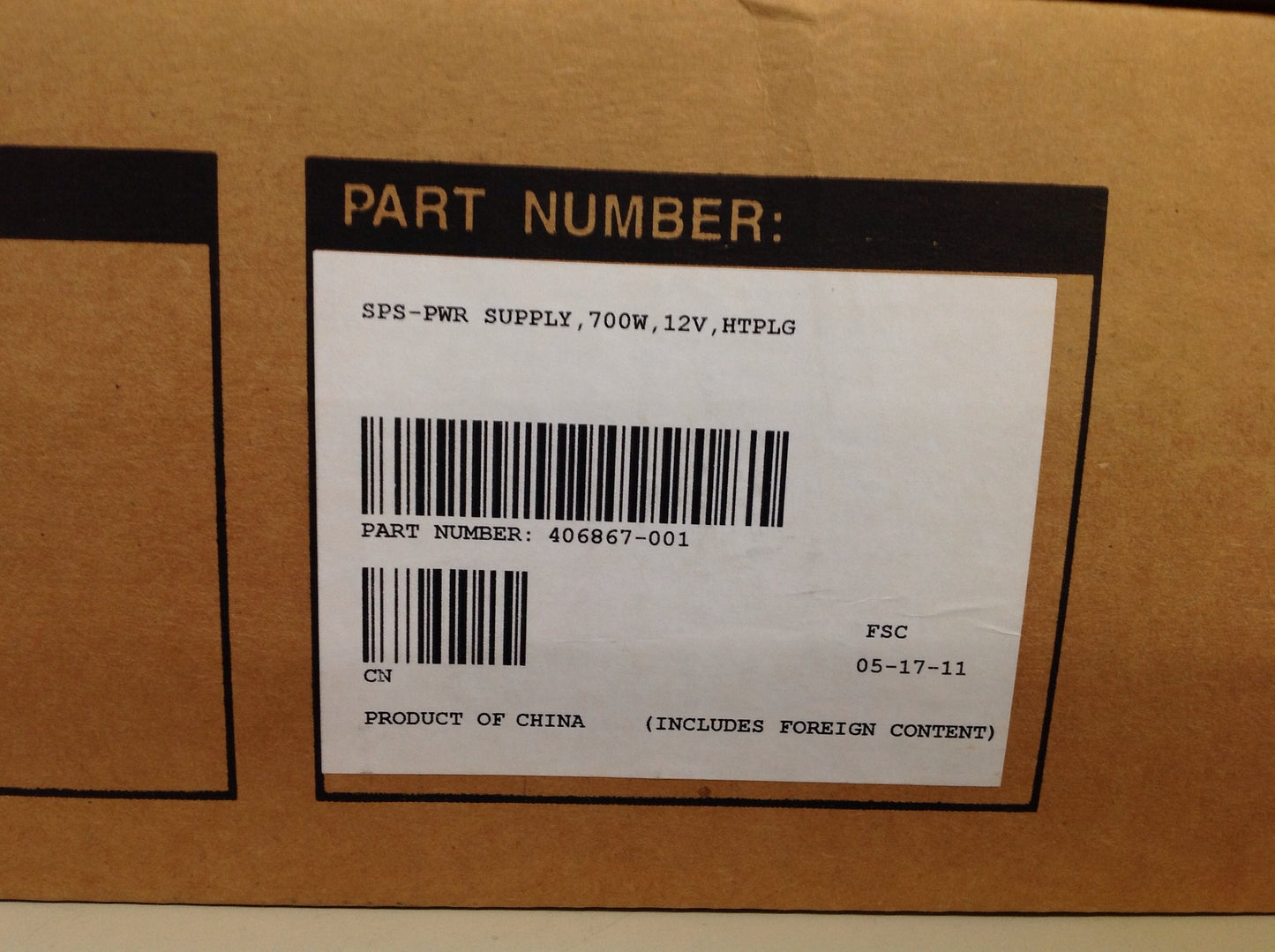 406867-001 HP ML370 G4 700W 12V HOT-Plug P/S