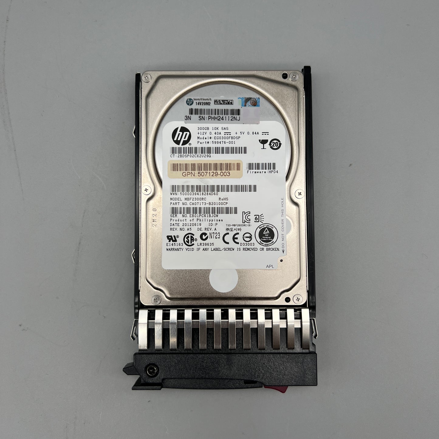 HP 300GB 10K SAS 2.5" HDD with tray HOT-plug 599476-001 507129-003 507284-001