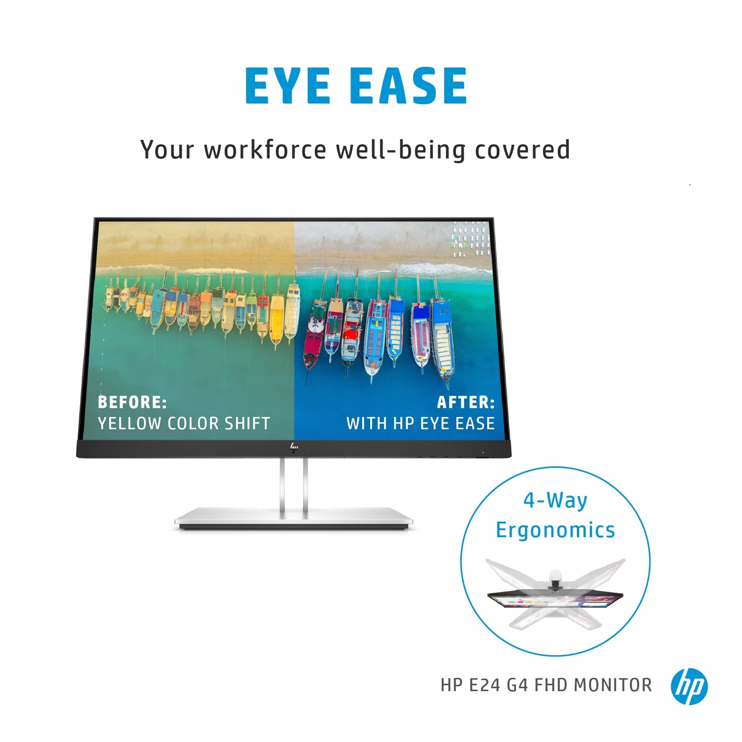 HP EliteDisplay E24 G4 23.8-inch IPS LED FHD Monitor Used Grade A