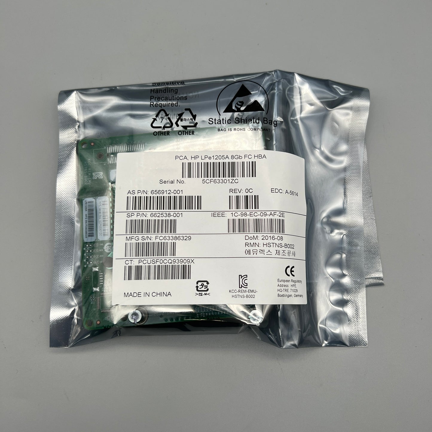 HP PCA LPe1205A 8Gb Fiber Channel(FC)Host Bus Adapter(HBA)BladeSystem 656912-001