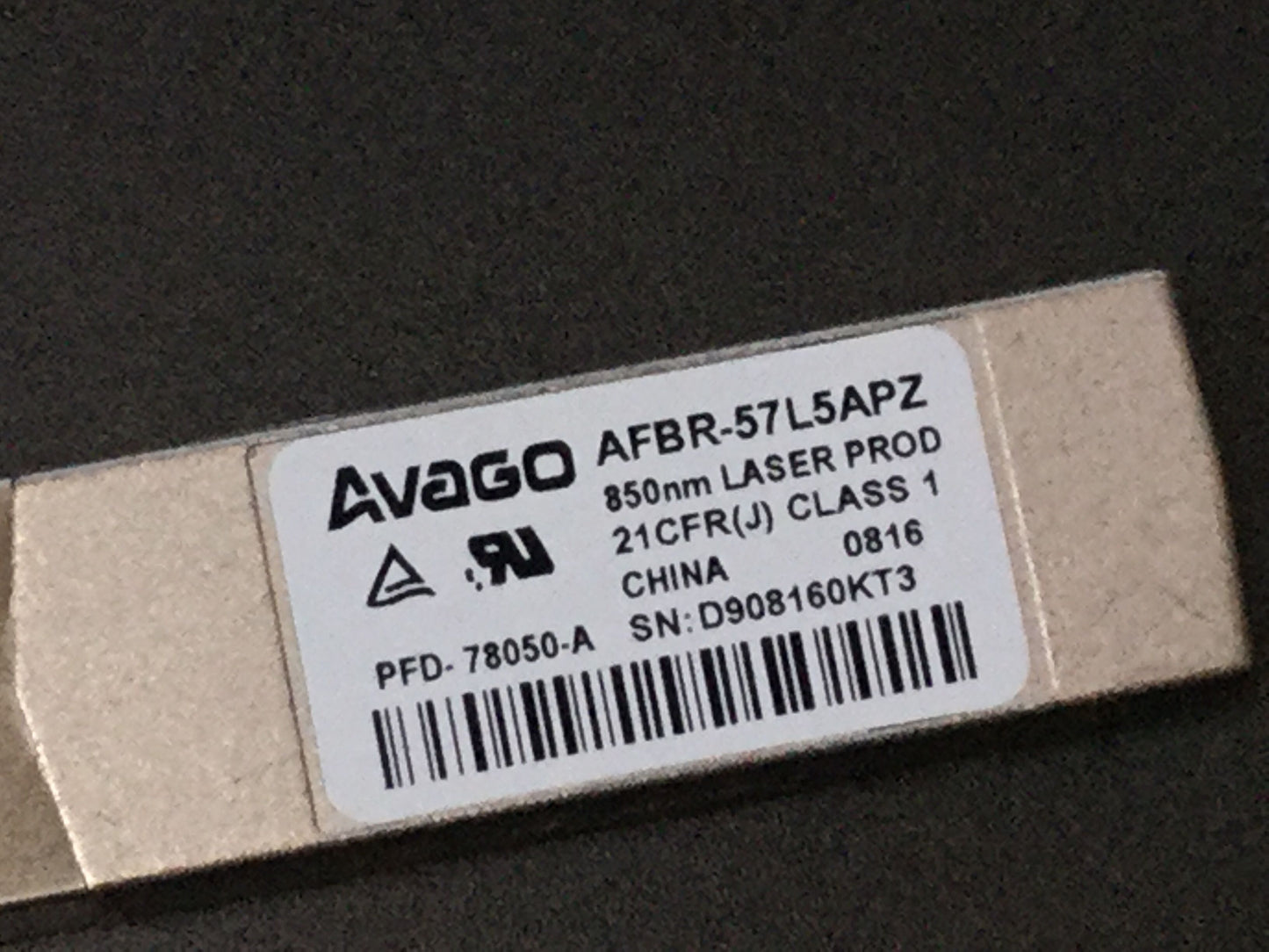 Avago Afbr-57l5apz 850mm Laser Gigabit SX Ethernet SFP Transceiver
