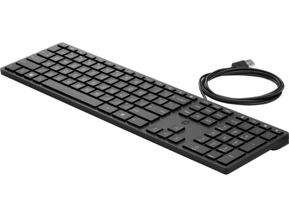 HP Desktop 320K Slim Wired Black USB Standard English Keyboard L96909-001 9SR37A6