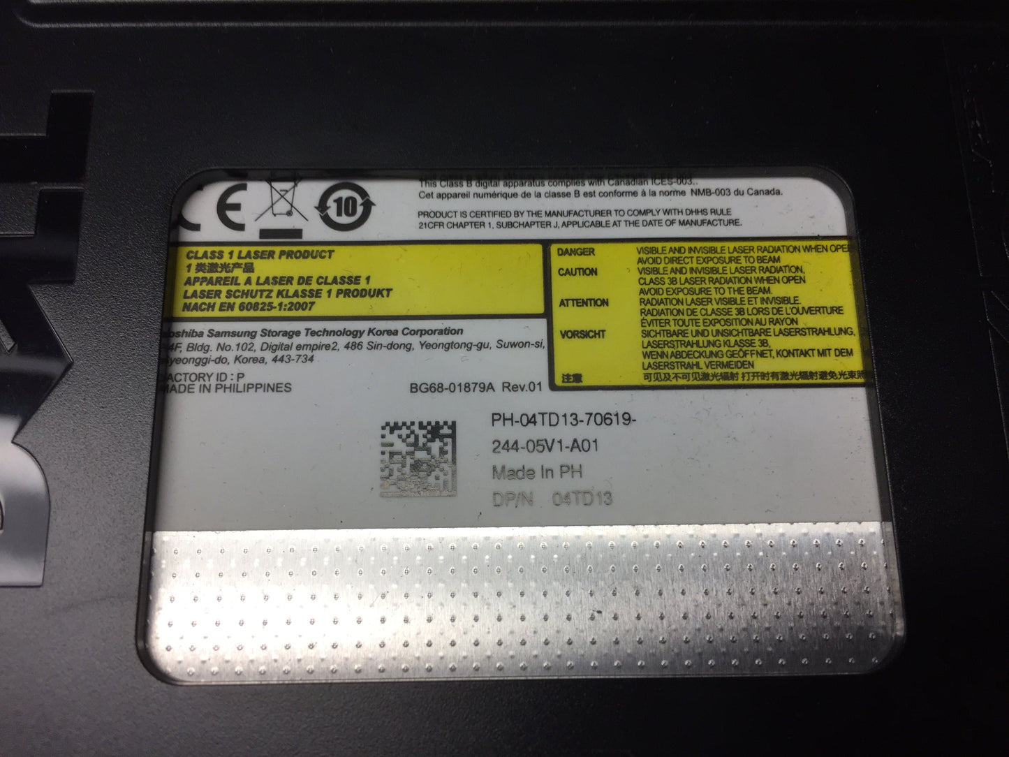 Dell 04TD13 Slimline Optiplex 7010 CD/DVD-RW Optical Disc Drive with Caddy Used