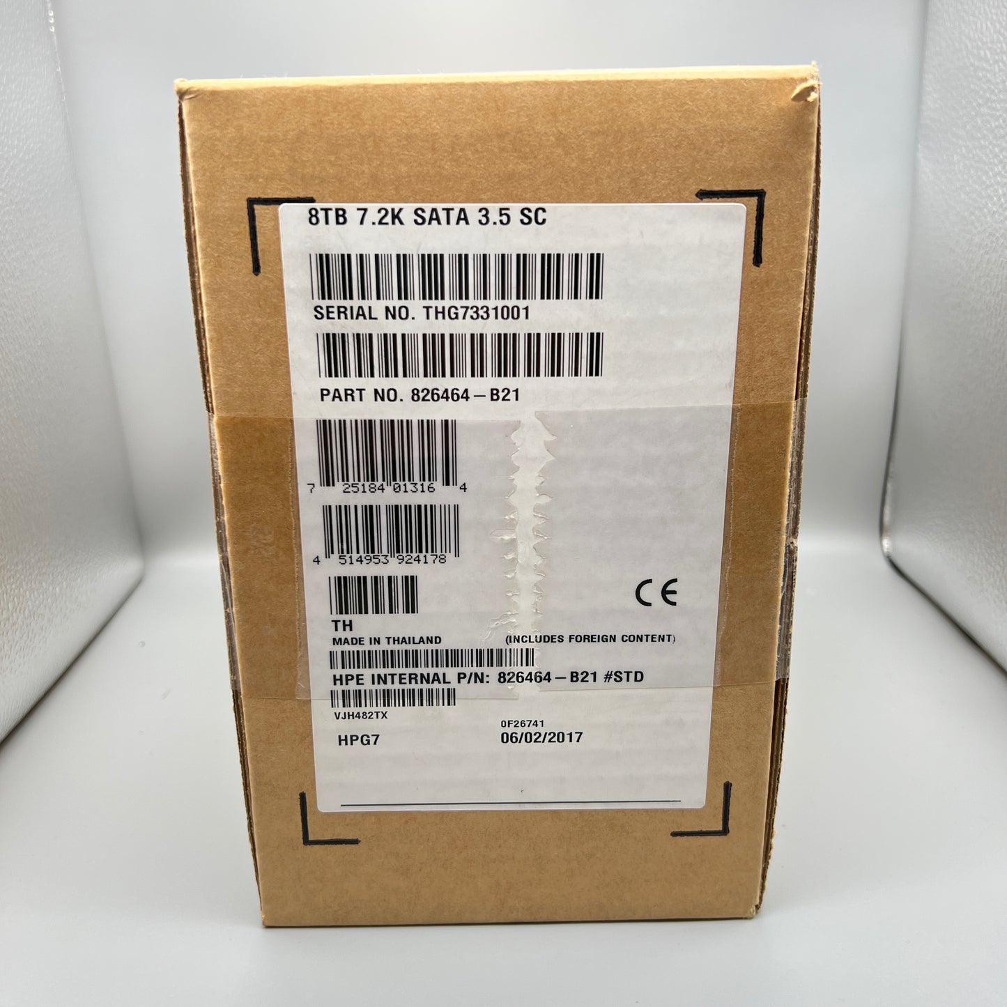 HP 8TB 7.2K RPM 3.5 SATA 6Gb/s 512e SC 826464-B21 ProLiant G8 G9