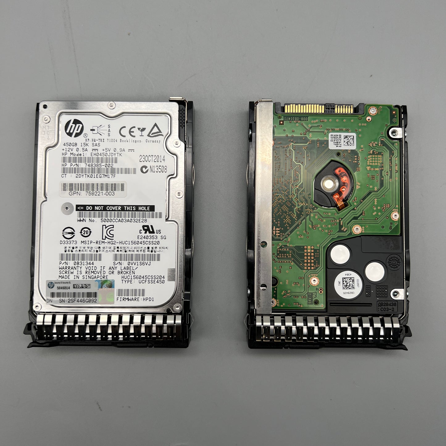 HP 450GB 15K SAS 12Gb/s with tray HOT-PLUG G8-G9 759221-003 748385-002 759547