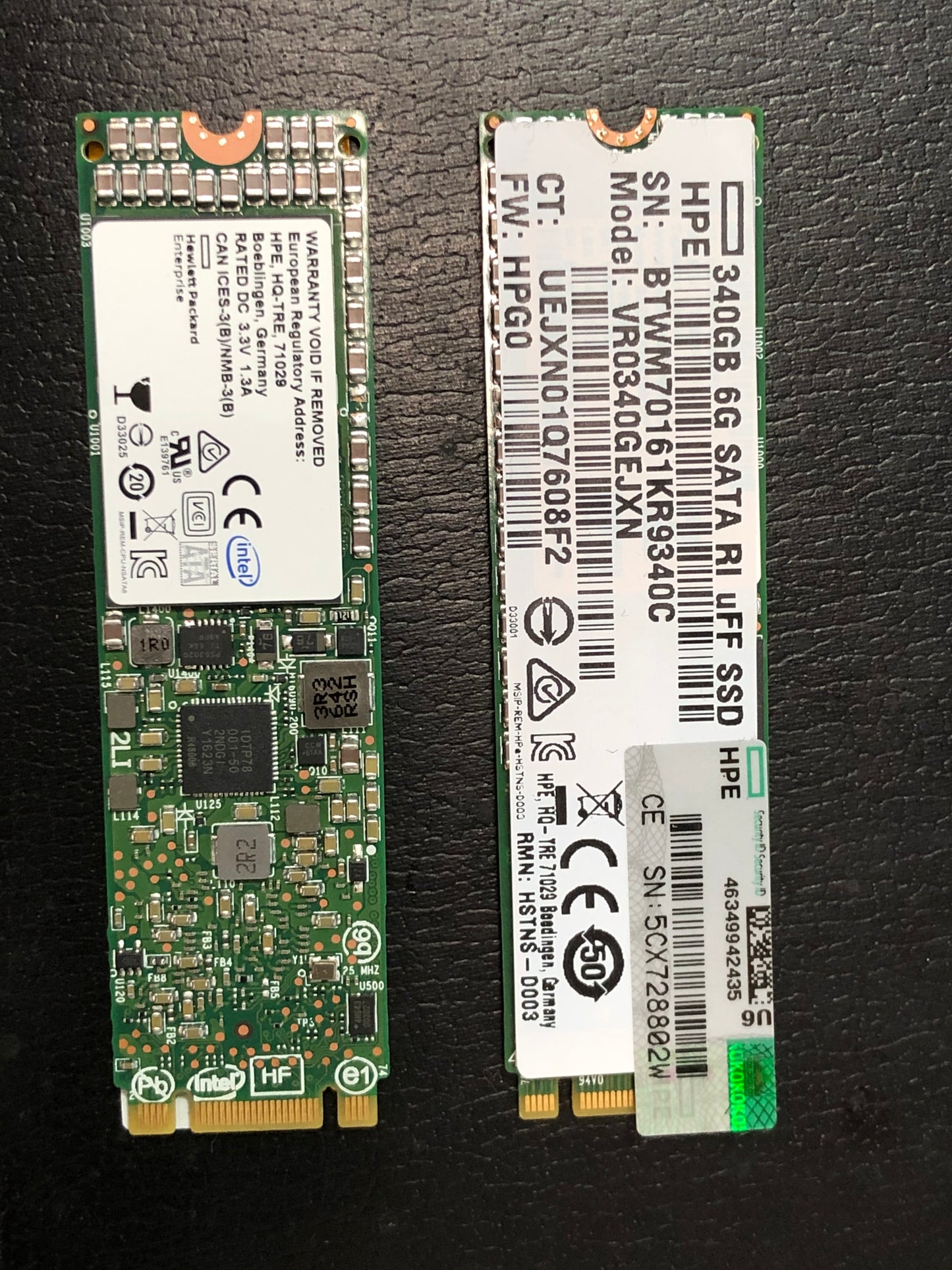340GB SSD HPE INTEL S3500 SATA NGFF M.2 2280 VR0340GEJXN Enterprise MLC