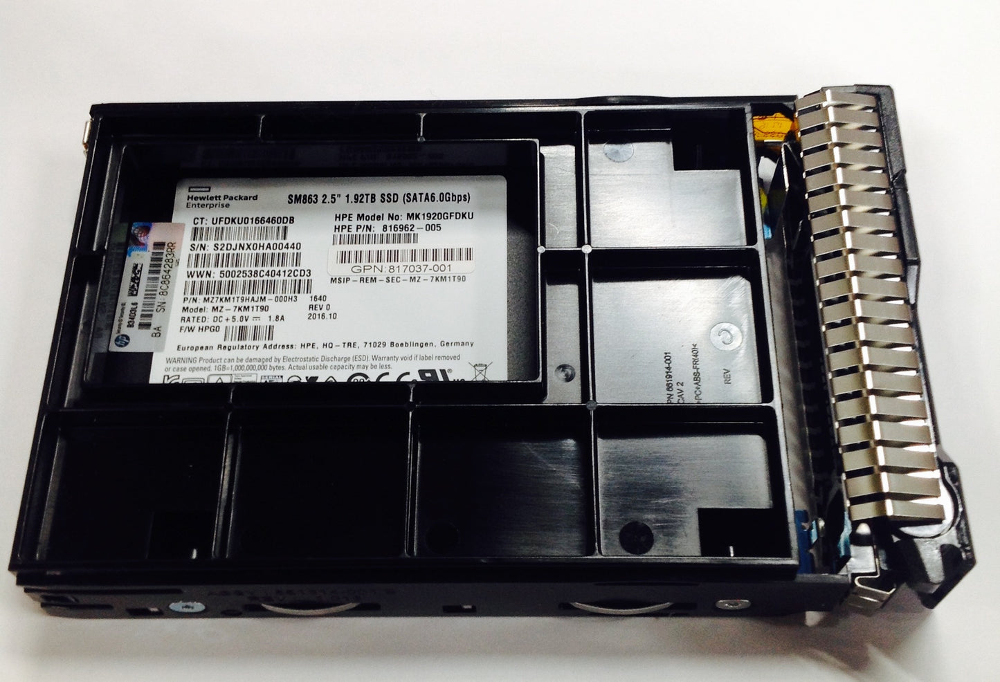 HP 816962-005 SM863 2.5" 1.92TB SSD (SATA6.0Gbps)