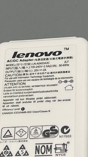 Lenovo 20V 2A 40W 5.5 * 2.5mm LN-A0403A3C 36001672 Laptop ac Adapter for Lenovo IdeaPad U460s U260 U150 ADP-40NH B 36