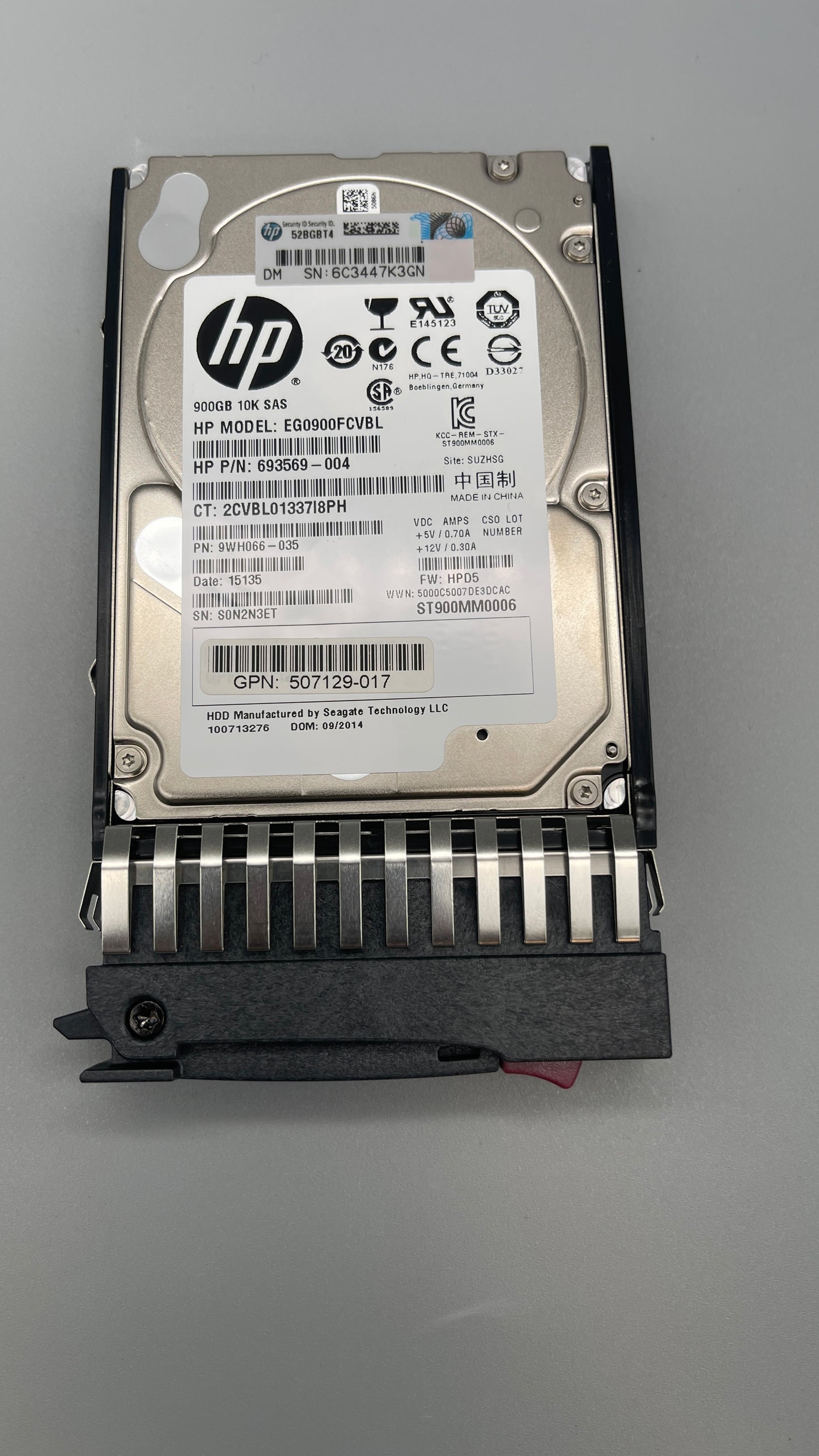 HPE 619463-001 900GB 10K SAS 2.5-inch OEM HDD with tray HOT-Pluggable 507129-017 693569-004