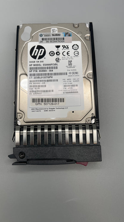 HPE 619463-001 900GB 10K SAS 2.5-inch OEM HDD with tray HOT-Pluggable 507129-017 693569-004