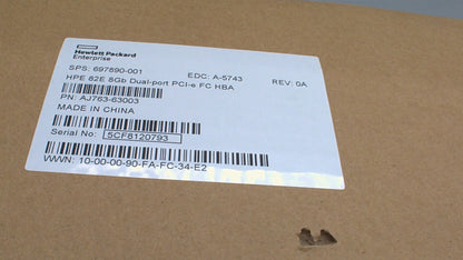 HP AJ763-63003 82E  PCI Express x8 Dual Port SFP Host Bus Adapter