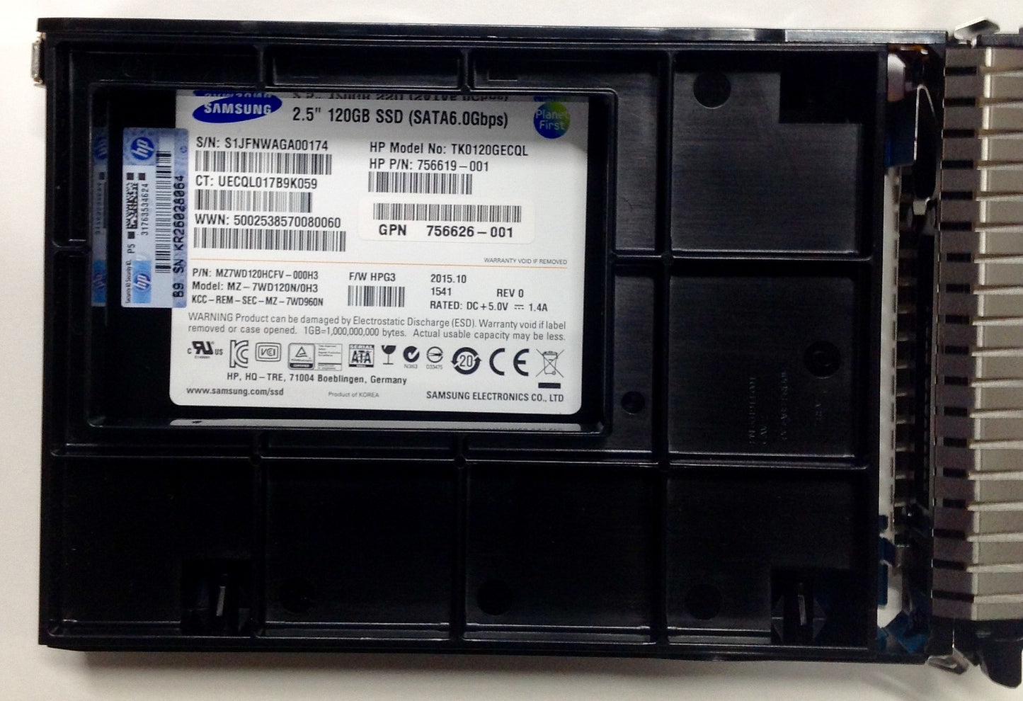 756626-001 HPE 120GB SATA 6G VE LFF SCC G1 SSD