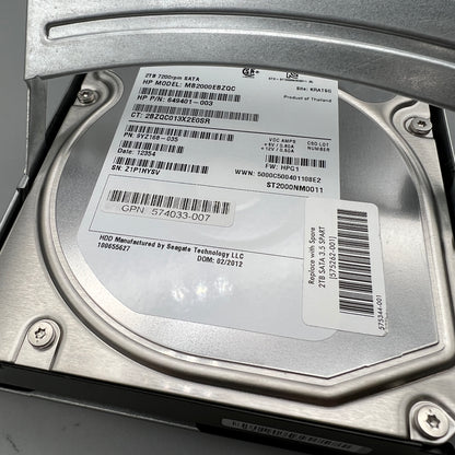HP 2TB 7.2K SATA HDD 3.5" with tray MDL HOT-PLUG 649401-003 574033-007