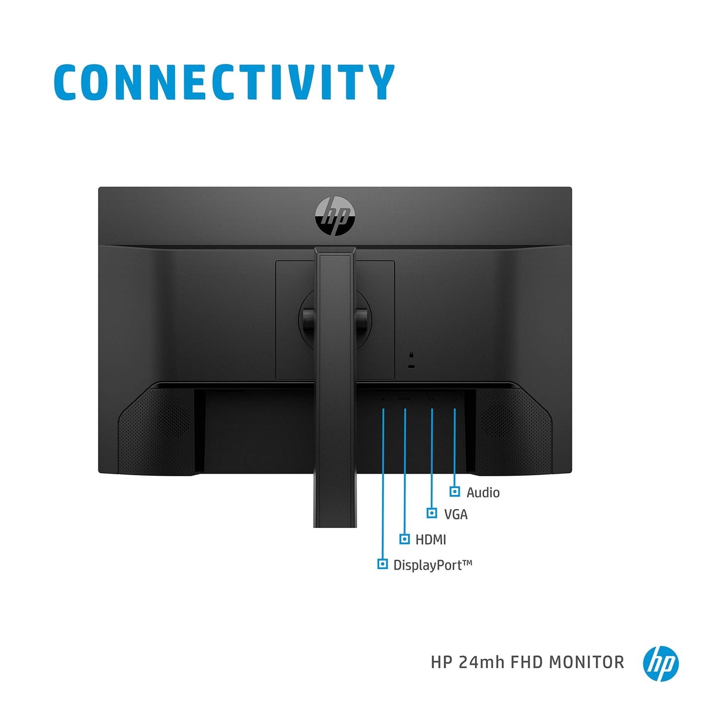 HP 24mh FHD Computer Monitor with 23.8-Inch IPS Display (1080p) - Built-In Speakers and VESA Mounting -used A