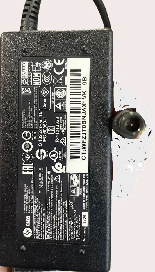 Genuine HP TPC-CA58 / 902990-002 / 751889-001 65W 19.5V 3.33A Laptop Charger Smart AC Power Supply Adapter 7.4mm used