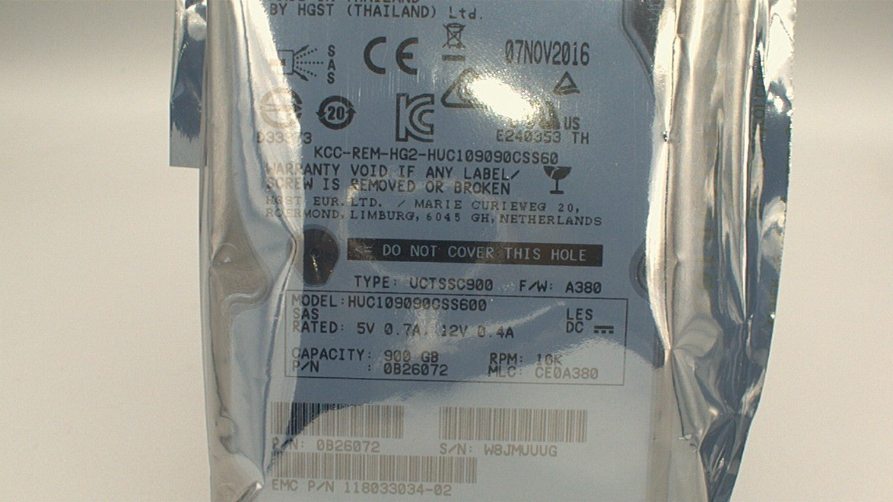 HGST Ultrastar C10K900 HUC109090CSS600 900GB 10K RPM 64MB Cache SAS 6Gb/s 2.5" Enterprise Hard Drive used