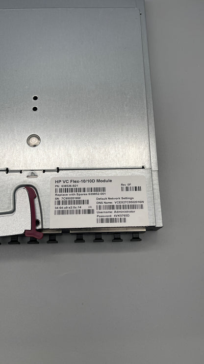 HPE Virtual Connect Flex-10/10D Module 638526-B21 638528-001 639852-001