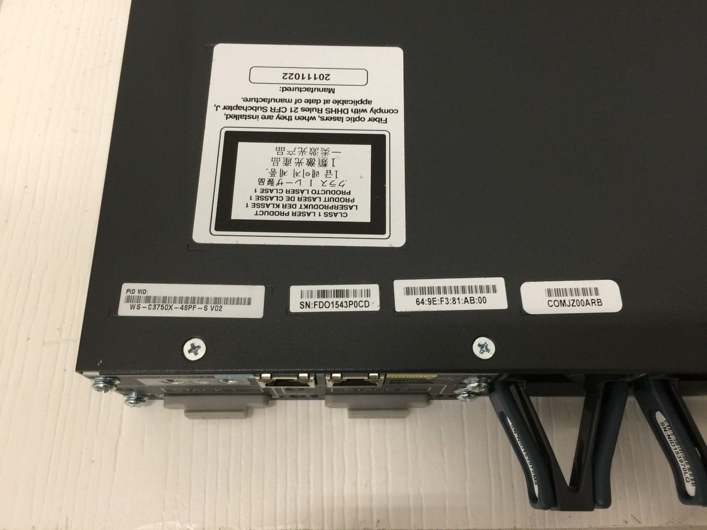 CISCO 48-PORT SWITCH WS-C3750X-48PF-S  2xPSU(1100W) open box