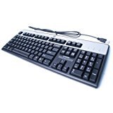 HP KU-0316 USB WIRED KEYBOARD 104 KEYS BLACK AND SILVER PART# 434821-002 - Pamper Inn