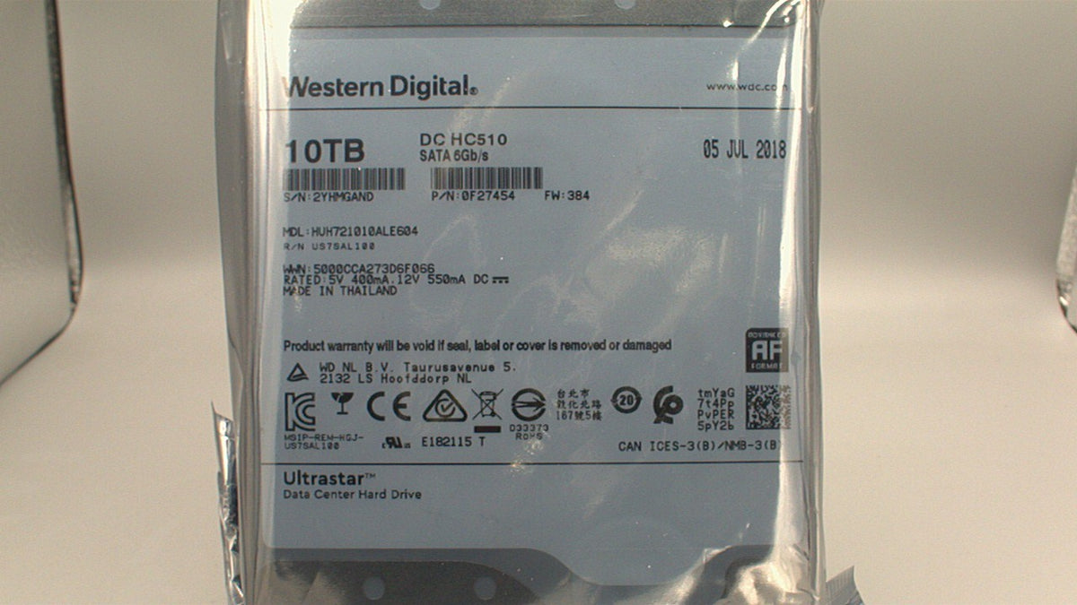 Western Digital Ultrastar DC HC510 0F27454 10TB 3.5" SATA 6Gb/s  Enterprise HDD used