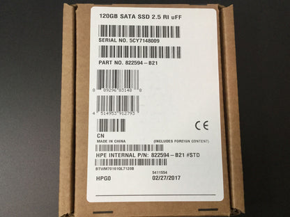 HPE 120GB SATA 6G Read Intensive UFF M.2 Kit (822594-B21)