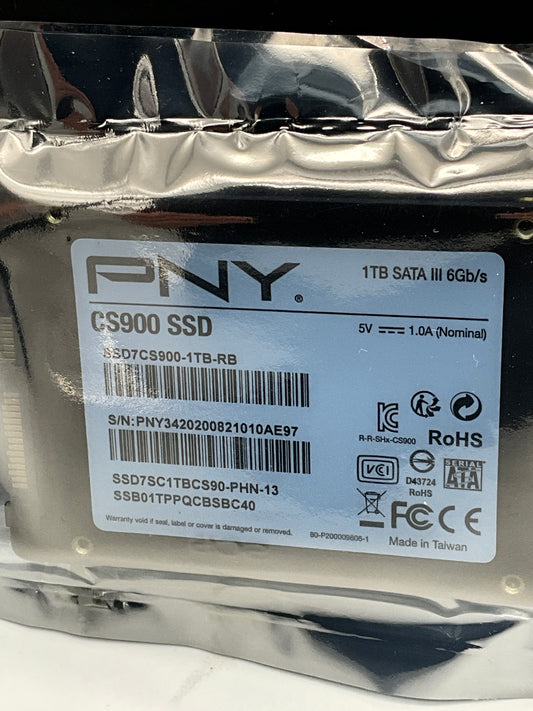 PNY CS900 1TB 3D NAND 2.5" SATA III Internal Solid State Drive (SSD) - (SSD7CS900-1TB-RB) used