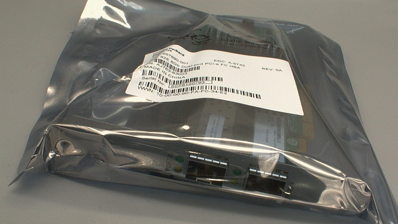 HP AJ763-63003 82E  PCI Express x8 Dual Port SFP Host Bus Adapter