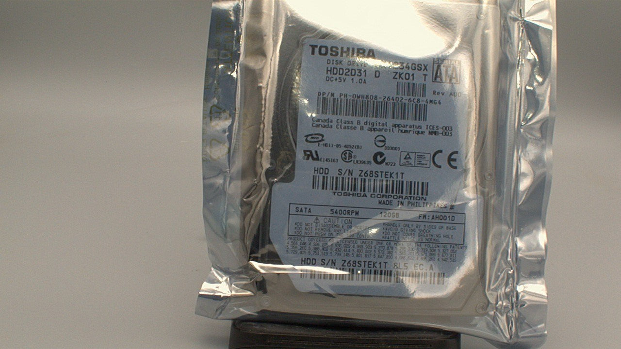 Toshiba 120GB 5400RPM 2.5" SATA Laptop Internal Hard Drive HDD2D31 MK1234GSX used