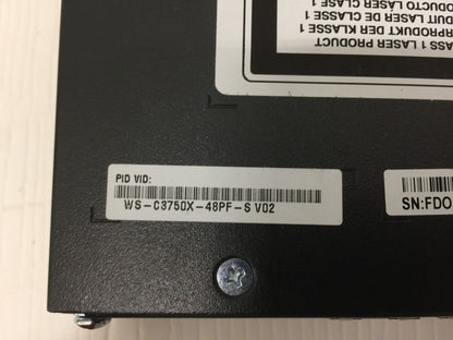 CISCO 48-PORT SWITCH WS-C3750X-48PF-S  2xPSU(1100W) open box