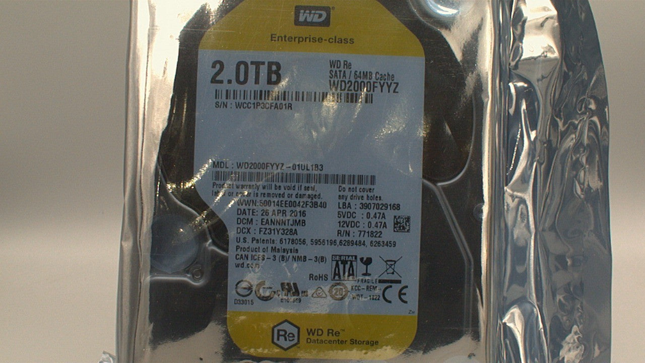 Western Digital Re Enterprise-Class WD2000FYYZ-01UL1B3 2.0TB SATA 64MB Cache hard drive Zero Hours