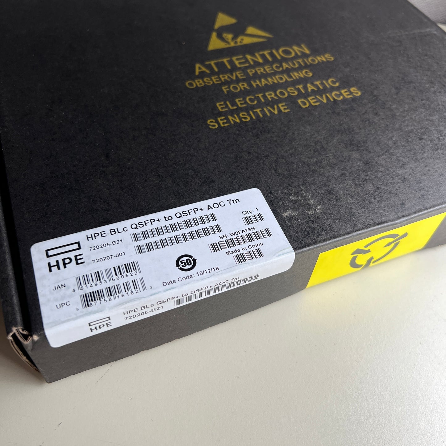 Brand New HPE BLc QSFP+ to QSFP+ AOC 7m 720205-B21