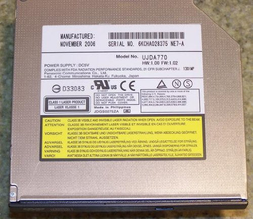 Panasonic UJDA770 Laptop DVD CDRW Combo Drive Ide - Internal 391649-1C0