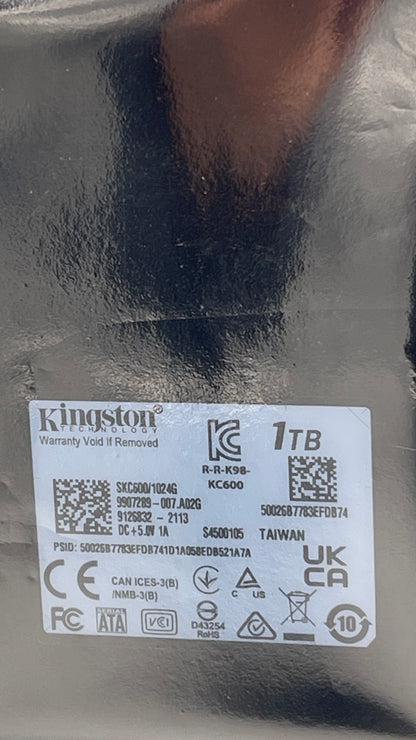 Kingston 1024G KC600 SATA3 2.5" SSD | SKC600/1024G used