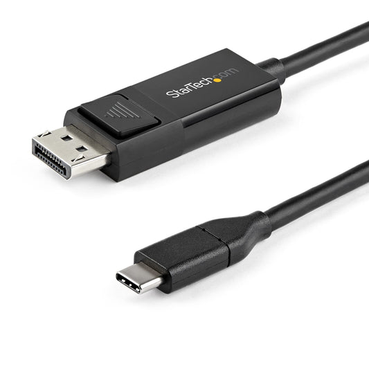 StarTech.com 6.6ft (2m) USB C to DisplayPort 1.2 Cable 4K 60Hz - Bidirectional DP to USB-C or USB-C to DP Reversible Video Adapter Cable - HBR2/HDR - USB Type C/TB3 Monitor Cable (CDP2DP2MBD) Black