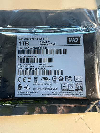 Western Digital 1TB WD Green Internal PC SSD Solid State Drive - SATA III 6 Gb/s, 2.5"/7mm, WDS100T2G0A used