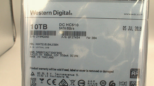 Western Digital Ultrastar DC HC510 0F27454 10TB 3.5" SATA 6Gb/s  Enterprise HDD used