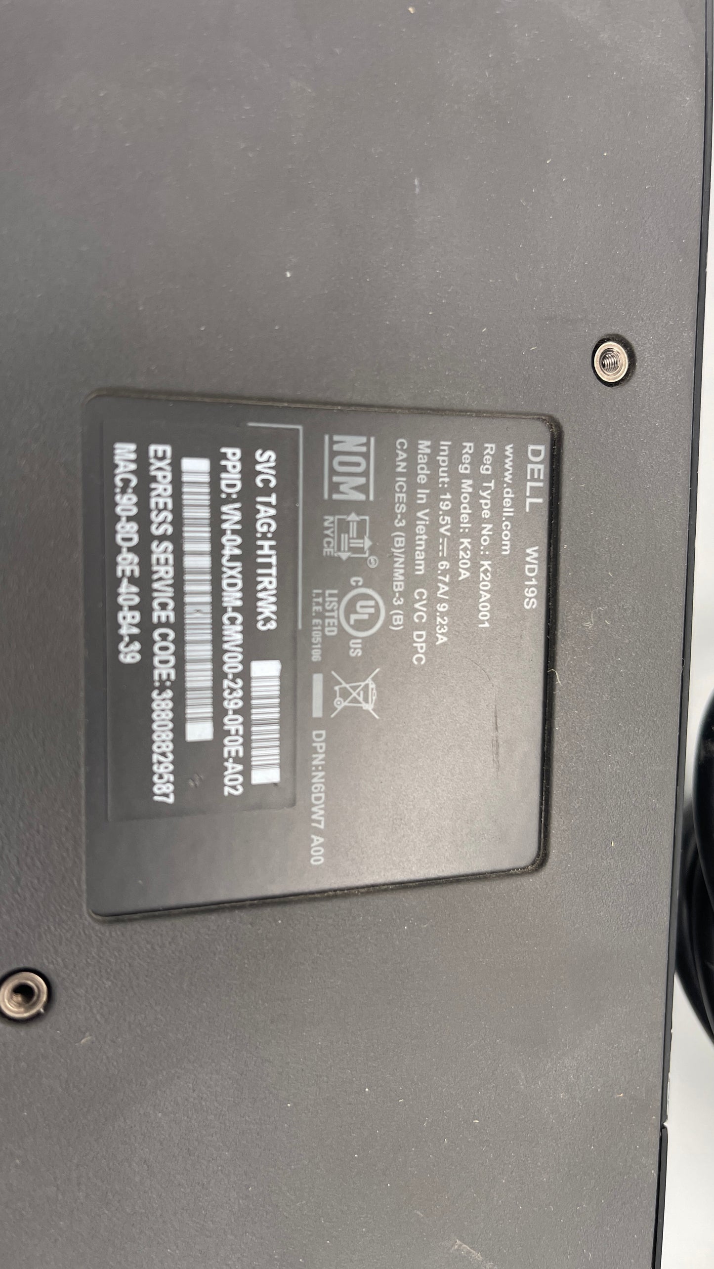 WD19S Dell Docking Station USB-C Dual Monitor with 130W Supply & HDMI Cable used