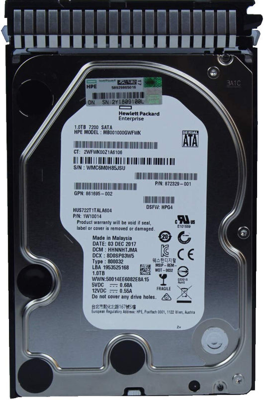 HPE 1TB 6G SATA 7.2K 3.5" LFF MDL SC HDD (862128-001,861691-B21,872329-001,861695-002,1W10014)