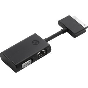 HP Dock Connector to Ethernet and VGA Adapter used