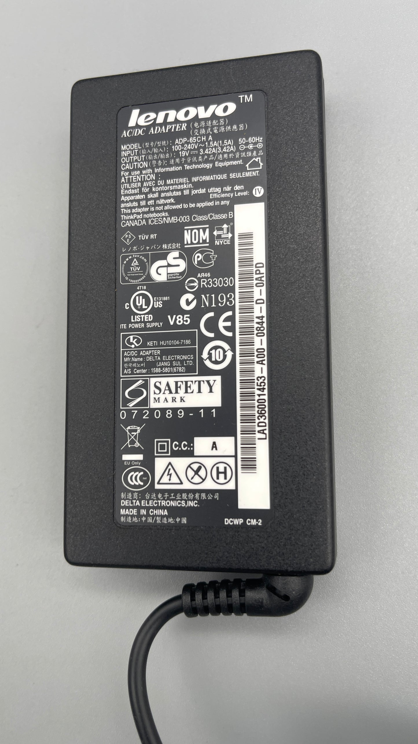 Lenovo Original 19V 3.42A 65W,ADP-65CH A AC Adapter