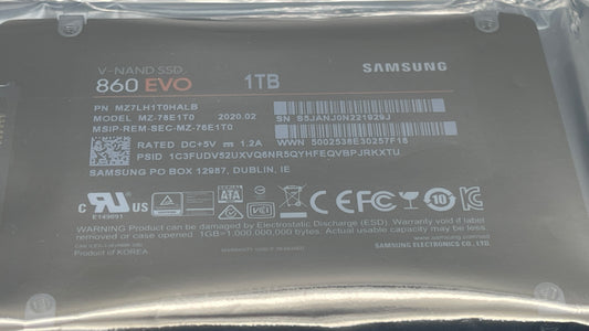 Samsung MZ7LH1T0HALB 1TB SSD SATA 6GBPS 860 Evo Series used