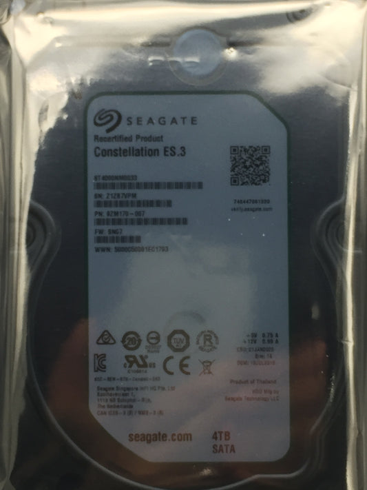 Seagate Constellation ES.3 4TB SATA 3.5" Enterprise HDD ST4000NM0033 Zero Hours